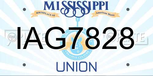 IAG7828 Mississippi License Plate