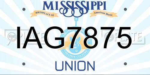 IAG7875 Mississippi License Plate