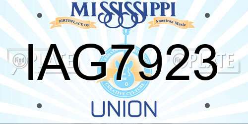 IAG7923 Mississippi License Plate