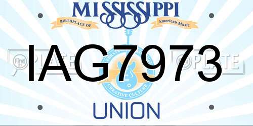 IAG7973 Mississippi License Plate