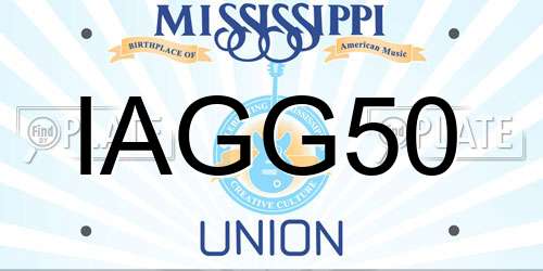IAGG50 Mississippi License Plate