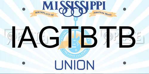 IAGTBTB Mississippi License Plate