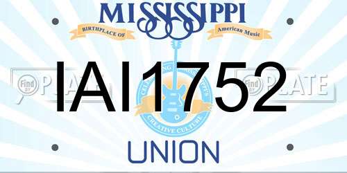 IAI1752 Mississippi License Plate