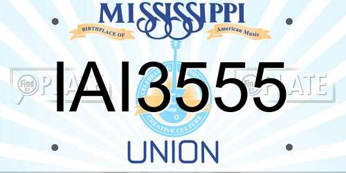 IAI3555 Mississippi License Plate