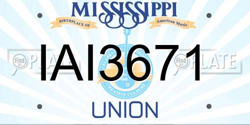 IAI3671 Mississippi License Plate