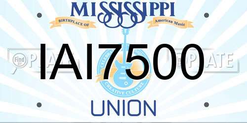 IAI7500 Mississippi License Plate