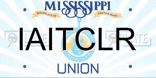 IAITCLR Mississippi License Plate