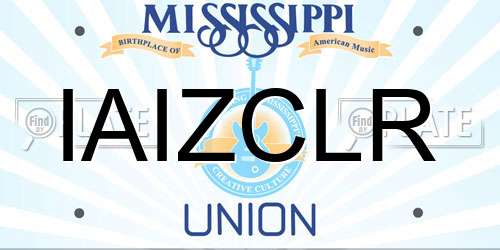 IAIZCLR Mississippi License Plate