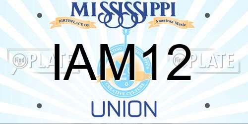 IAM12 Mississippi License Plate