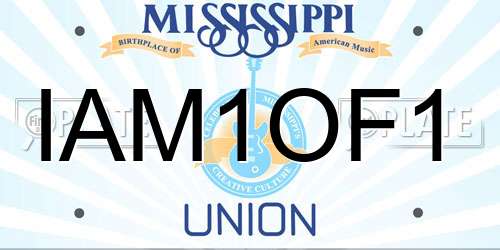 IAM1OF1 Mississippi License Plate