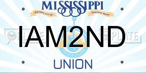 IAM2ND Mississippi License Plate