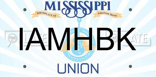 IAMHBK Mississippi License Plate