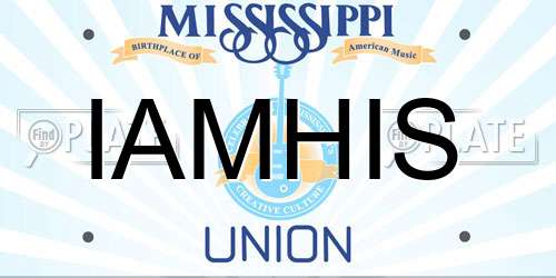 IAMHIS Mississippi License Plate