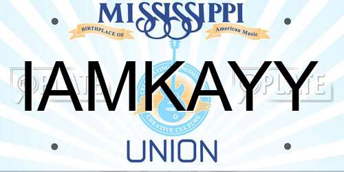 IAMKAYY Mississippi License Plate
