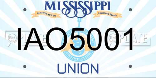 IAO5001 Mississippi License Plate