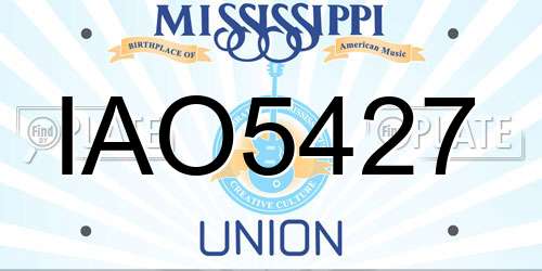 IAO5427 Mississippi License Plate