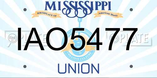 IAO5477 Mississippi License Plate