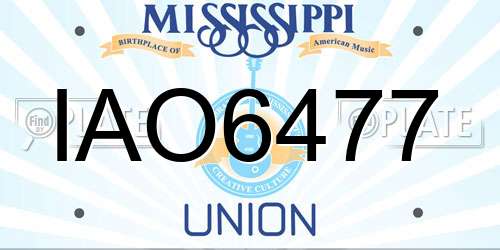 IAO6477 Mississippi License Plate