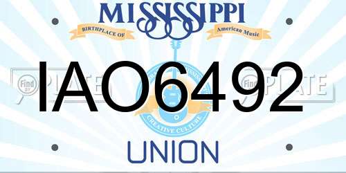 IAO6492 Mississippi License Plate