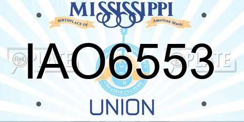 IAO6553 Mississippi License Plate