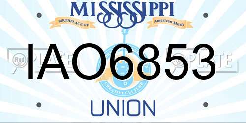 IAO6853 Mississippi License Plate