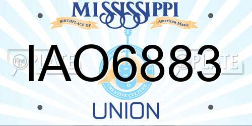IAO6883 Mississippi License Plate