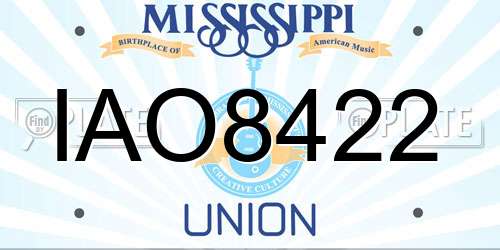 IAO8422 Mississippi License Plate