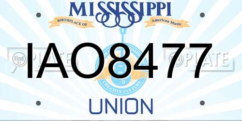 IAO8477 Mississippi License Plate