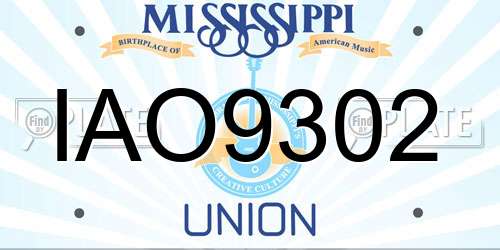 IAO9302 Mississippi License Plate