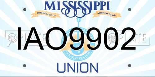 IAO9902 Mississippi License Plate