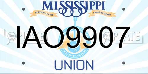 IAO9907 Mississippi License Plate