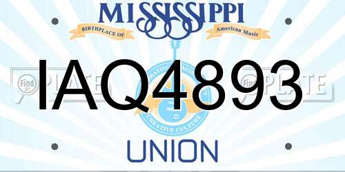 IAQ4893 Mississippi License Plate