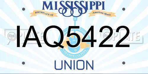 IAQ5422 Mississippi License Plate