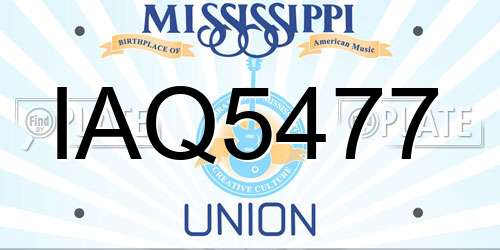 IAQ5477 Mississippi License Plate