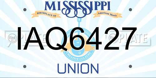 IAQ6427 Mississippi License Plate