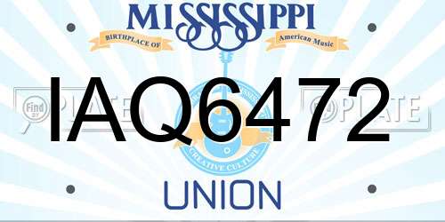 IAQ6472 Mississippi License Plate