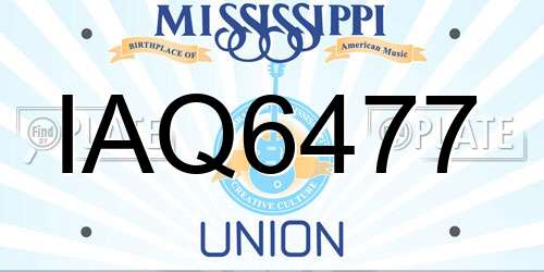IAQ6477 Mississippi License Plate