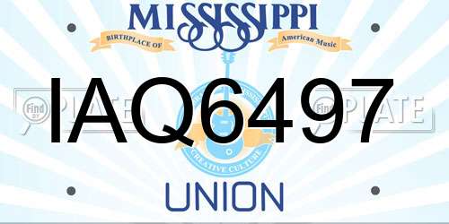 IAQ6497 Mississippi License Plate