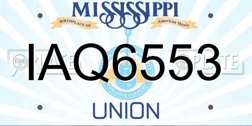 IAQ6553 Mississippi License Plate