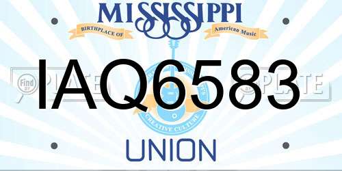 IAQ6583 Mississippi License Plate