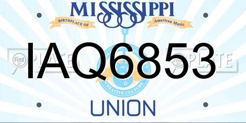 IAQ6853 Mississippi License Plate
