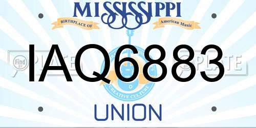 IAQ6883 Mississippi License Plate