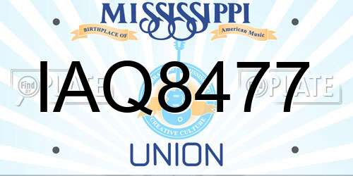 IAQ8477 Mississippi License Plate