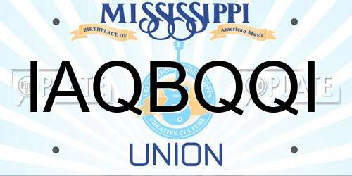 IAQBQQI Mississippi License Plate