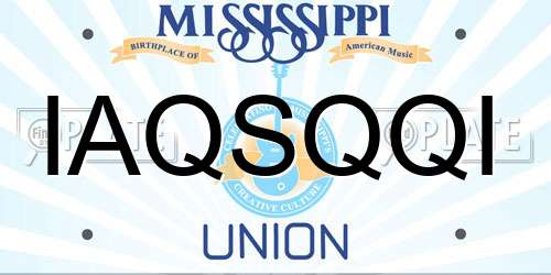 IAQSQQI Mississippi License Plate