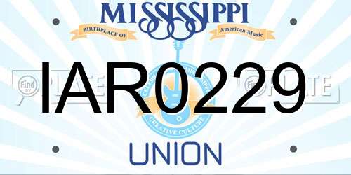IAR0229 Mississippi License Plate