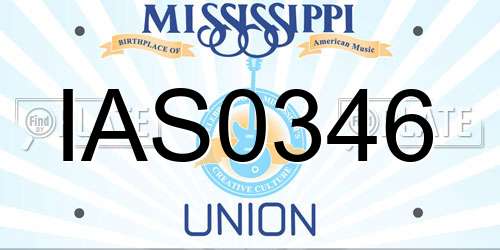 IAS0346 Mississippi License Plate