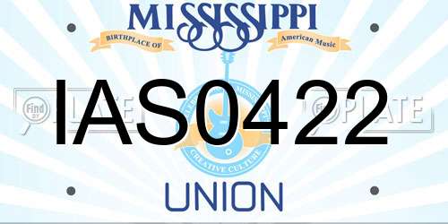 IAS0422 Mississippi License Plate