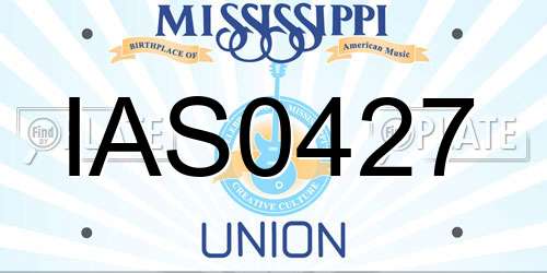 IAS0427 Mississippi License Plate