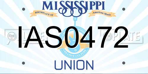 IAS0472 Mississippi License Plate